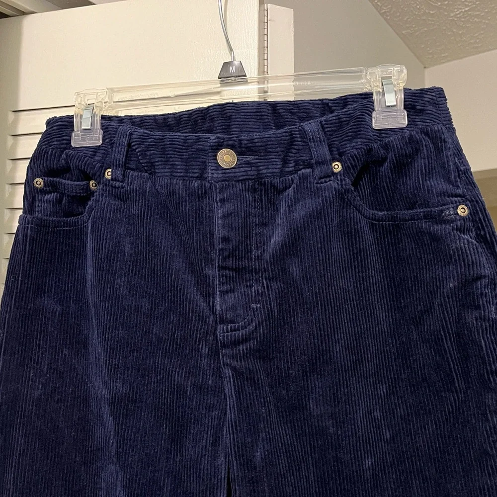 Newport News Jeanology Boot Cut Corduroy Jeans in Dark Indigo Blue, Size 6 Tall - Picture 3 of 7